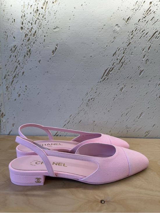 CHANEL Shoes - CHANEL Spring-Summer 2026 Pink Denim Slingback Flats — NEW IN BOX